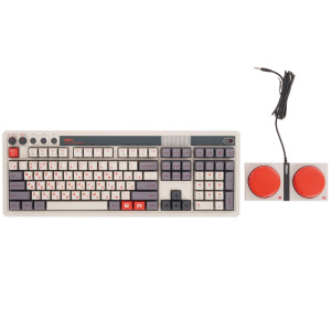 Клавиатура проводная + беспроводная 8BitDo Retro 108 Mechanical Keyboard - N Edition цвет серый
